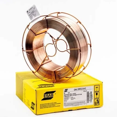 Проволока сварочная с омеднением ESAB OK ПРО 51С 1.0мм / 18кг